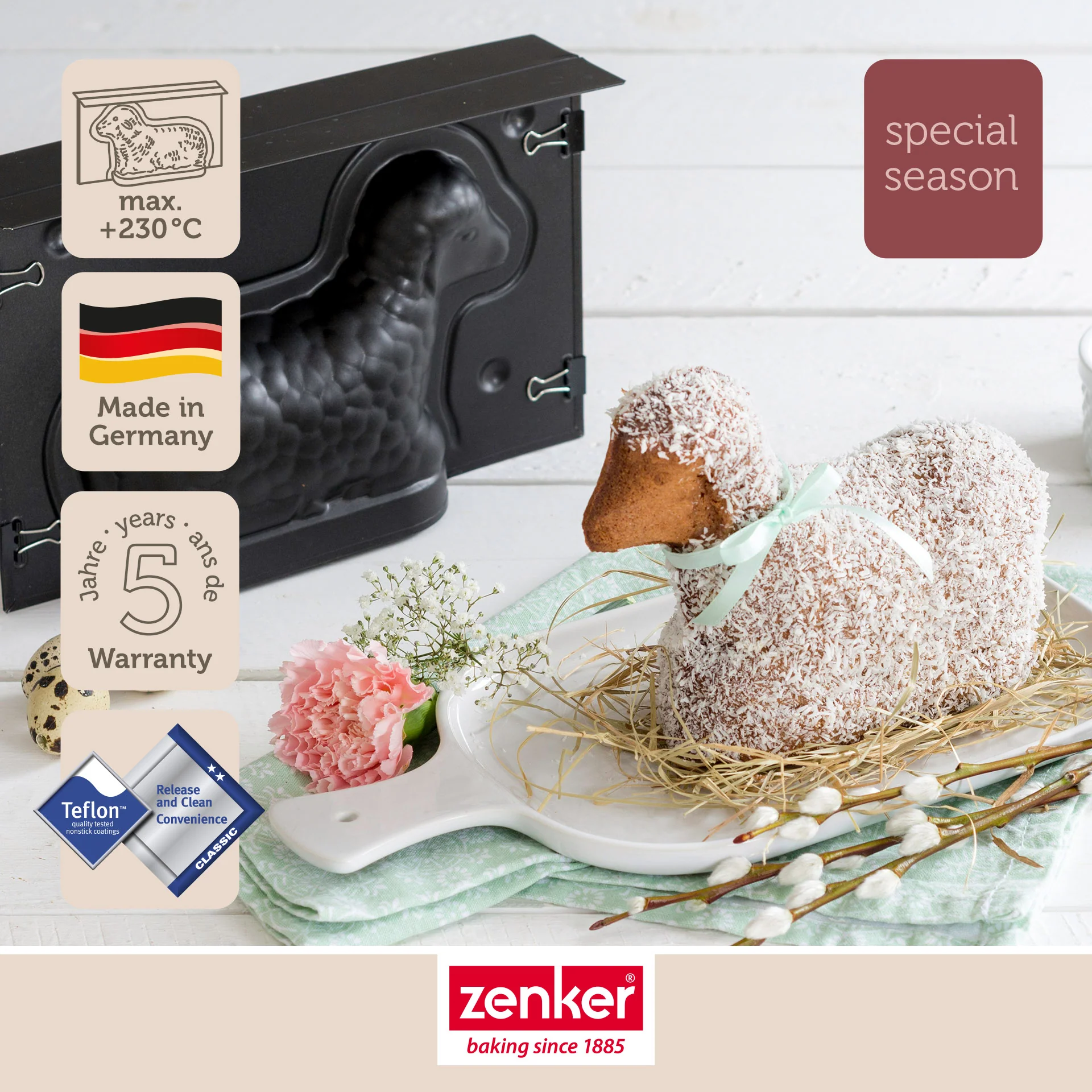 Moule agneau pascal 3D 700 ml pour Pâques Zenker Special Season - Image 2