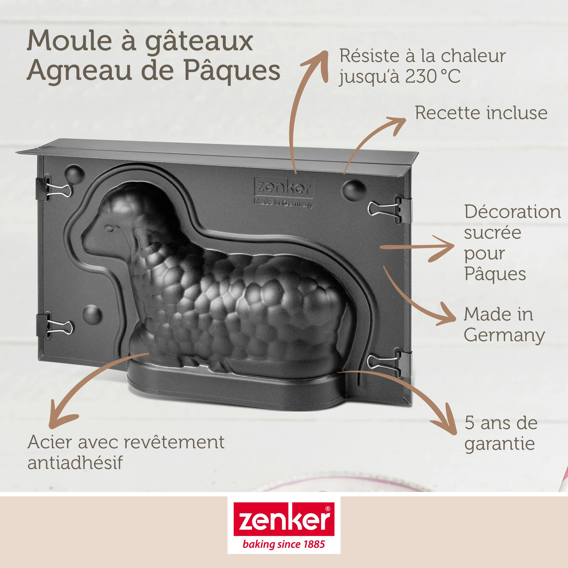 Moule agneau pascal 3D 700 ml pour Pâques Zenker Special Season - Image 3