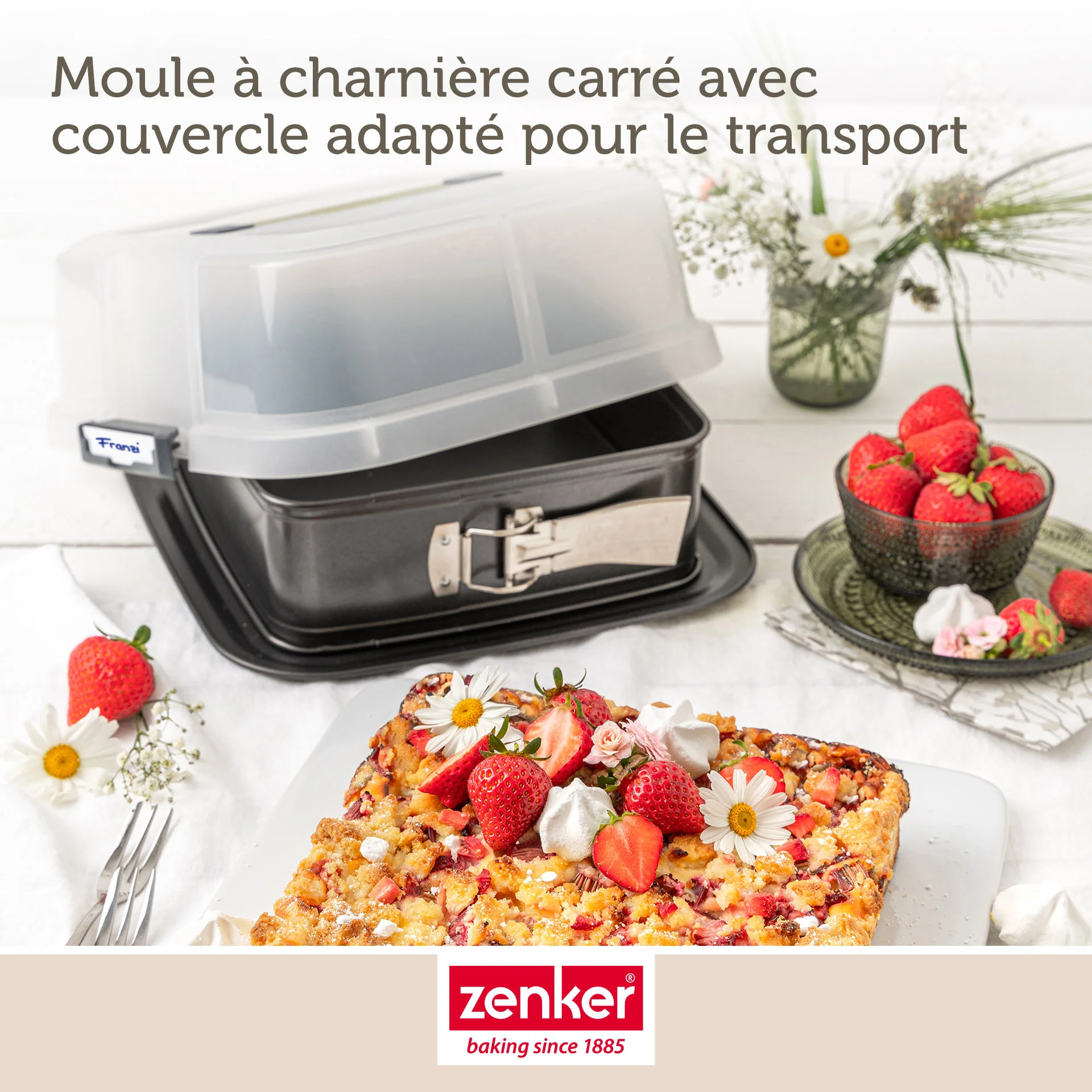 Moule à charnière carré avec couvercle 23 cm Zenker Bake Click and Go - Image 5