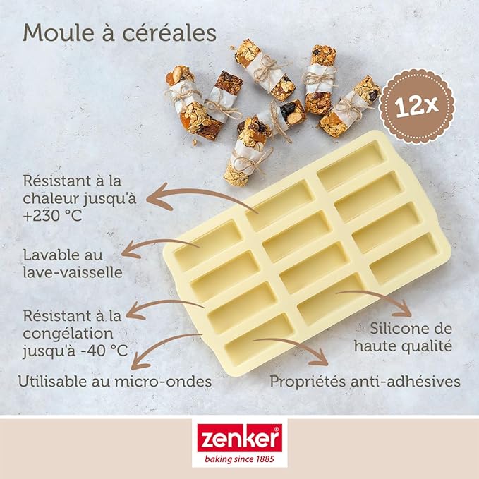Moule en silicone pour 12 barres de muesli Zenker Sweet Sensation - Image 3