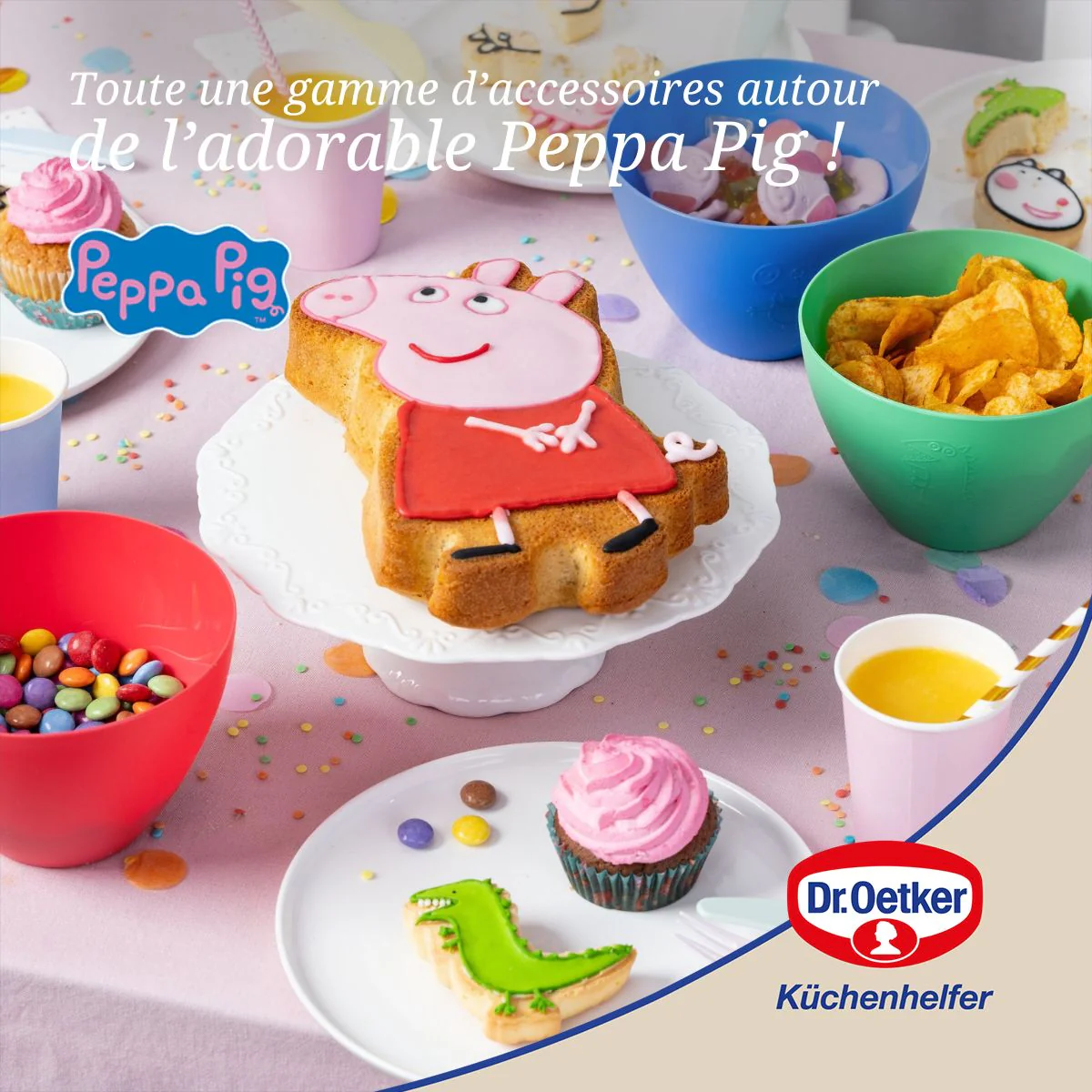 Moule mini cakes silicone 29 x 17,5 cm Dr. Oetker Peppa Pig - Image 4