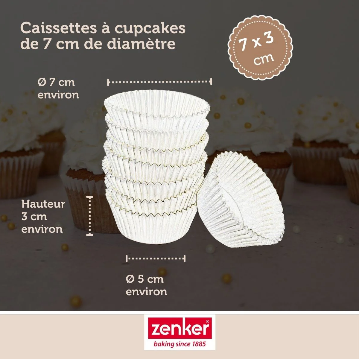 Lot de 100 moules à muffin en papier 7 cm Zenker Smart Pastry - Image 3