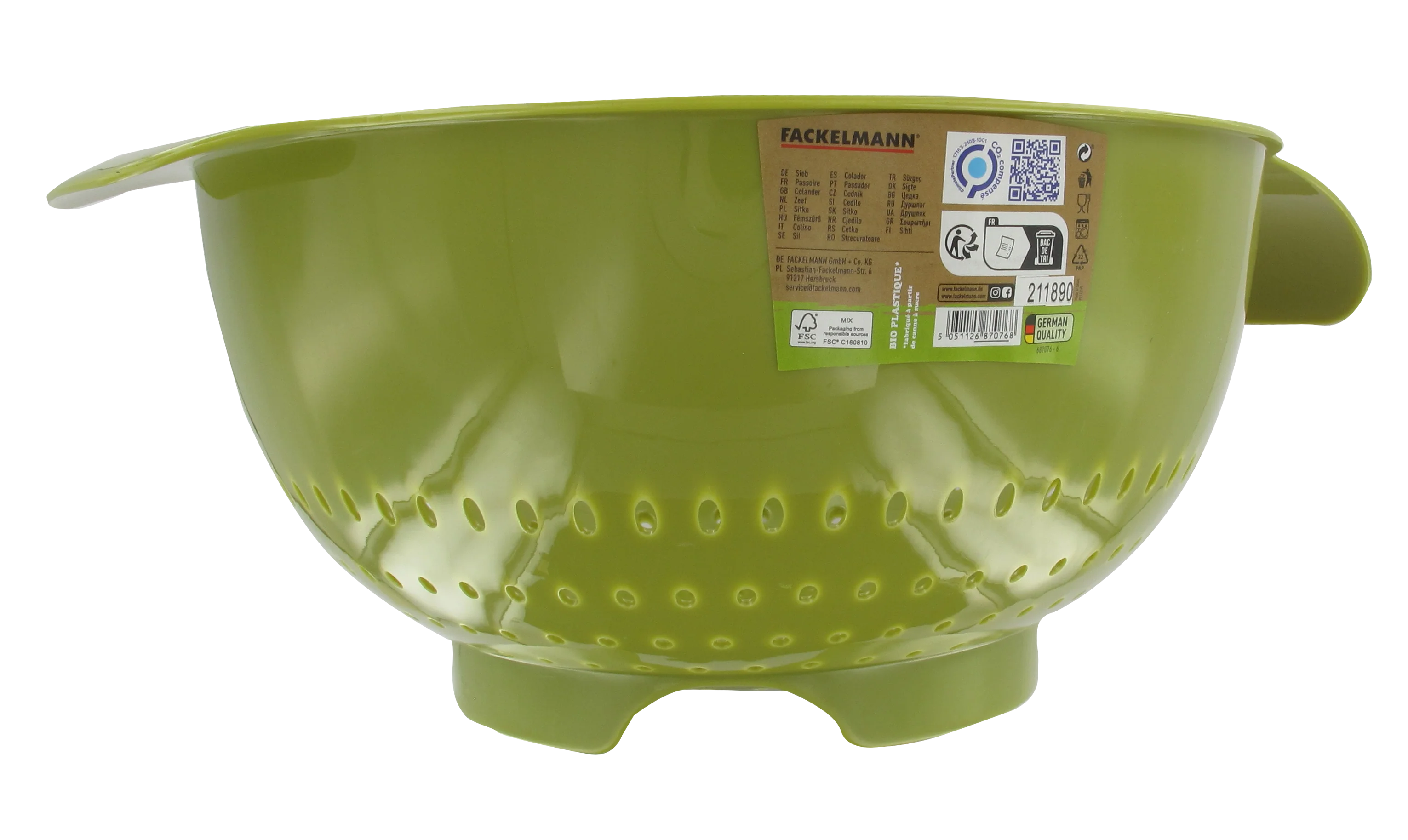 Passoire en plastique vert 23 cm de diamètre Fackelmann Zéro - Image 5