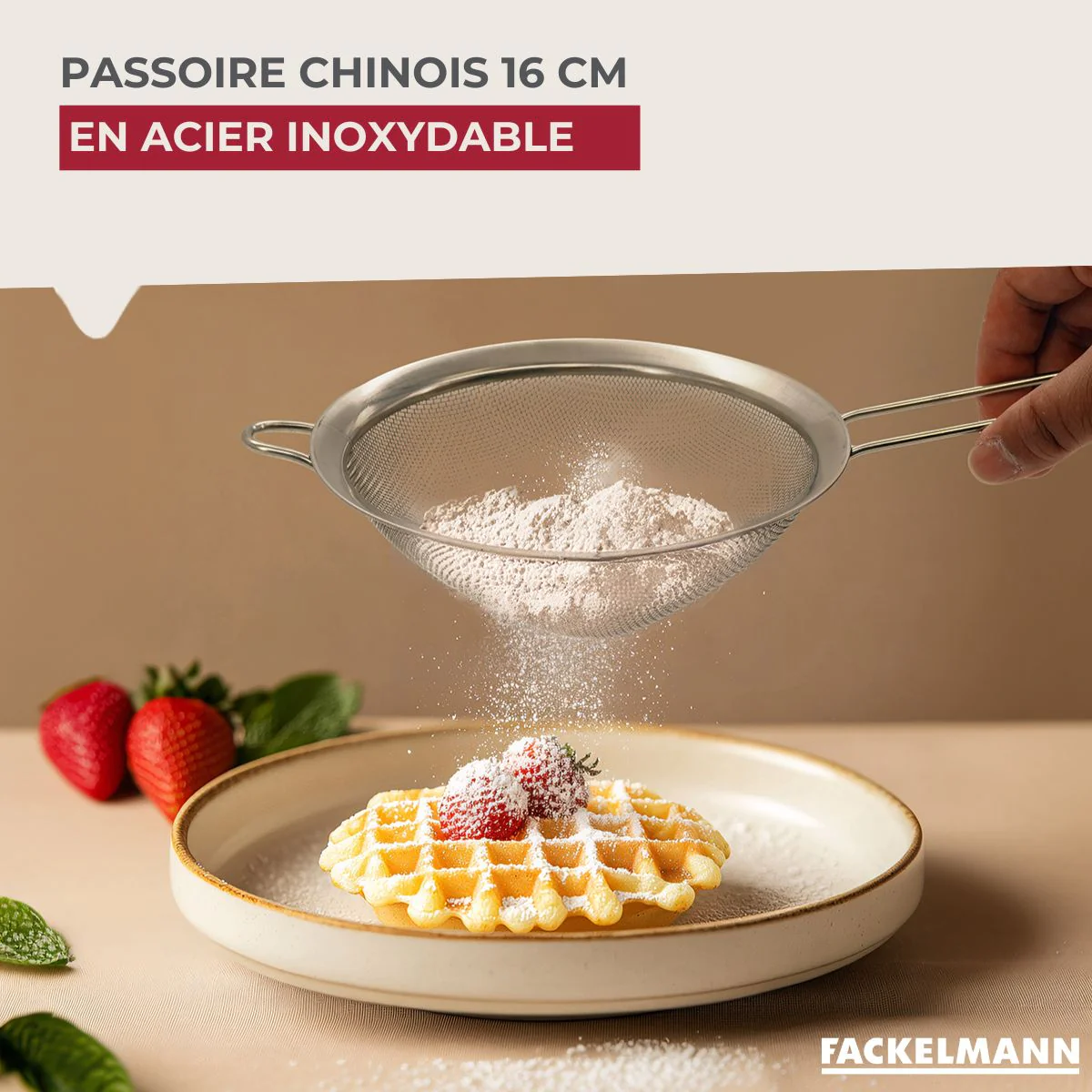Passoire Chinois 16 cm de diamètre en inox Fackelmann - Image 2