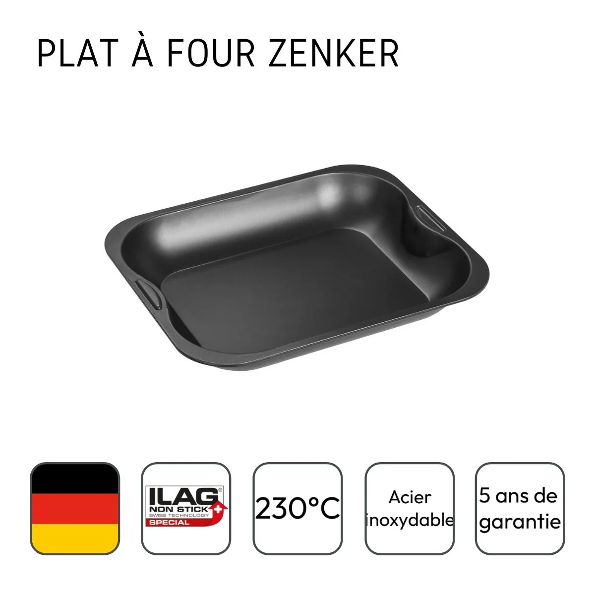 Petit plat à four rectangle 28 x 23 cm Zenker Spécial Cooking - Image 4