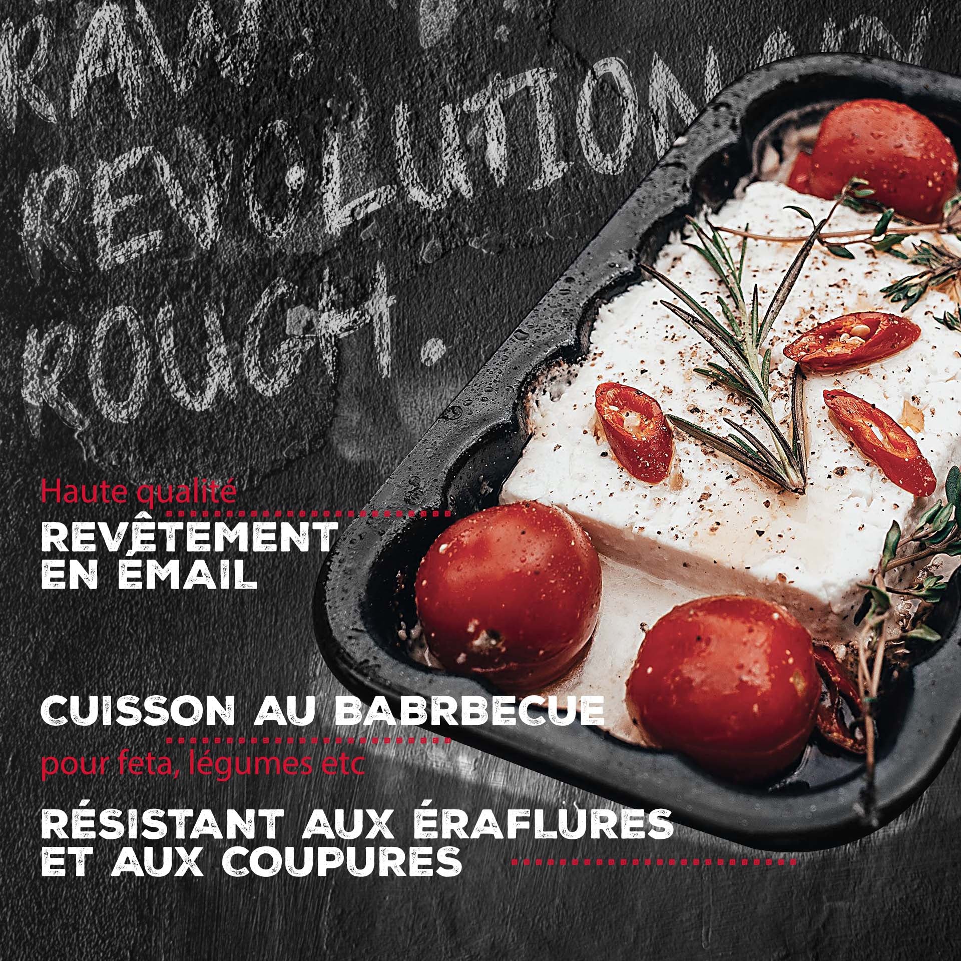 Plat à barbecue en acier émaillé 21 x 12 cm FM Professional Barbecue - Image 2