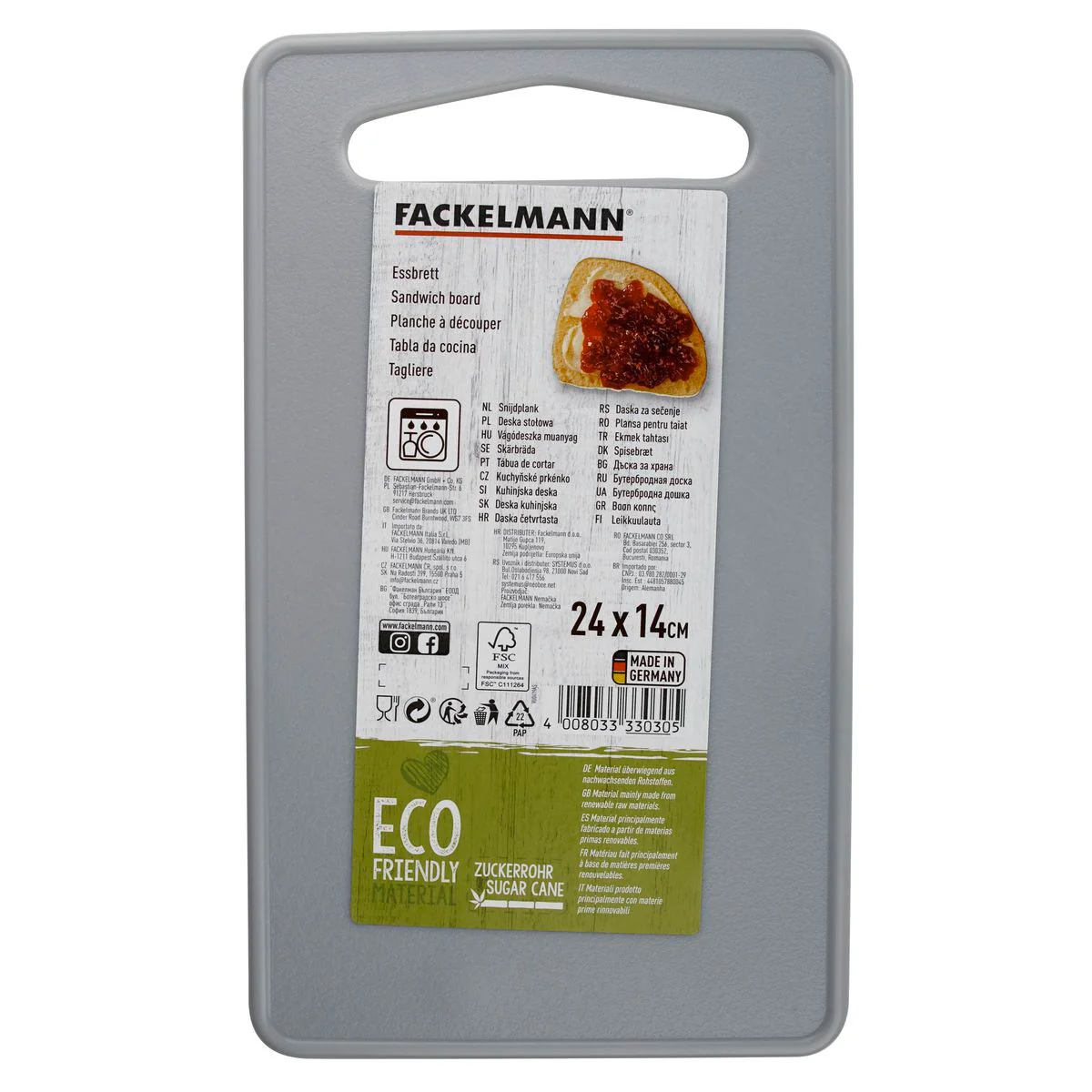 Petite planche à découper en bioplastique 24 x 14 cm Fackelmann Nature - Image 5