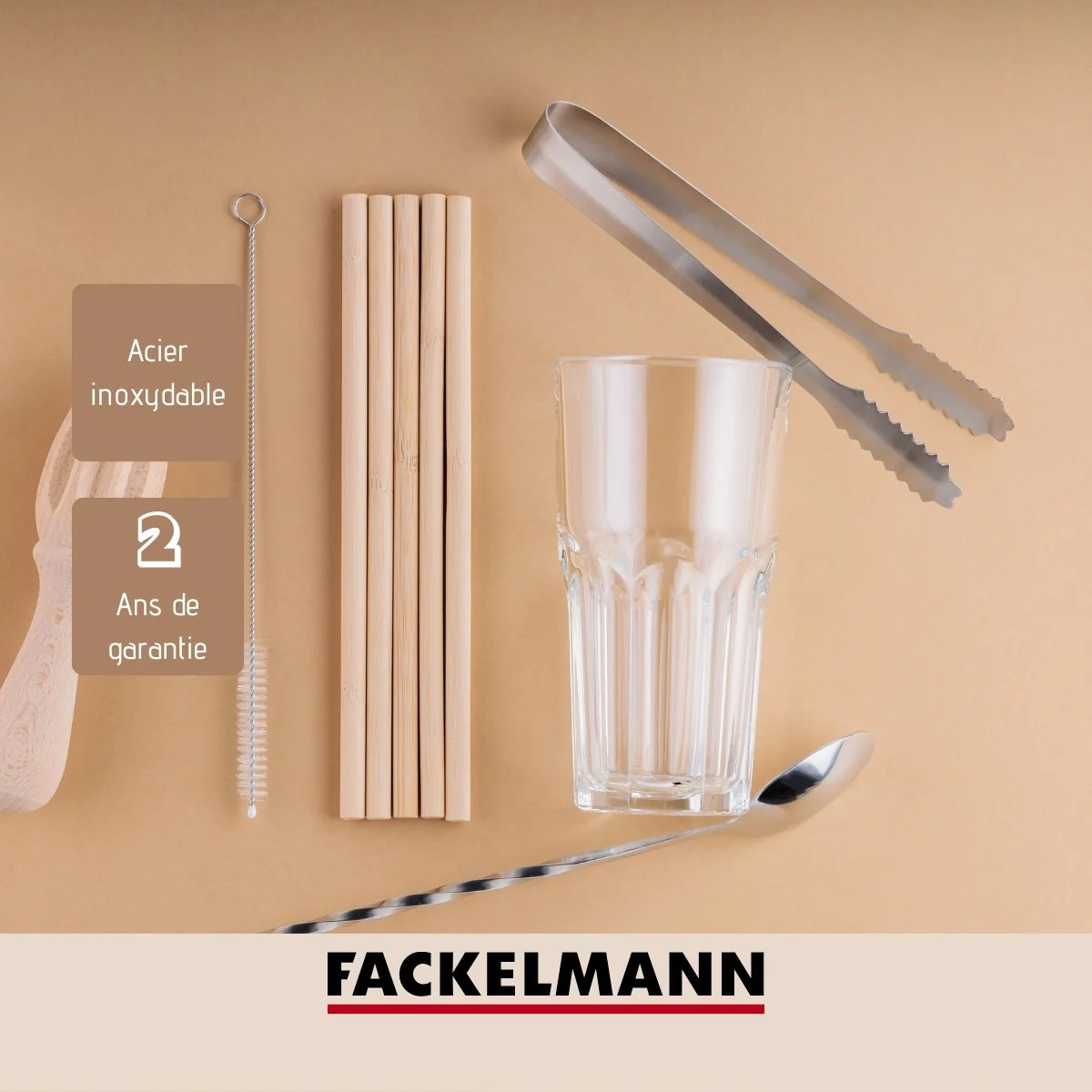 Pince à glaçons inox 15 cm Fackelmann Bar Concept - Image 4