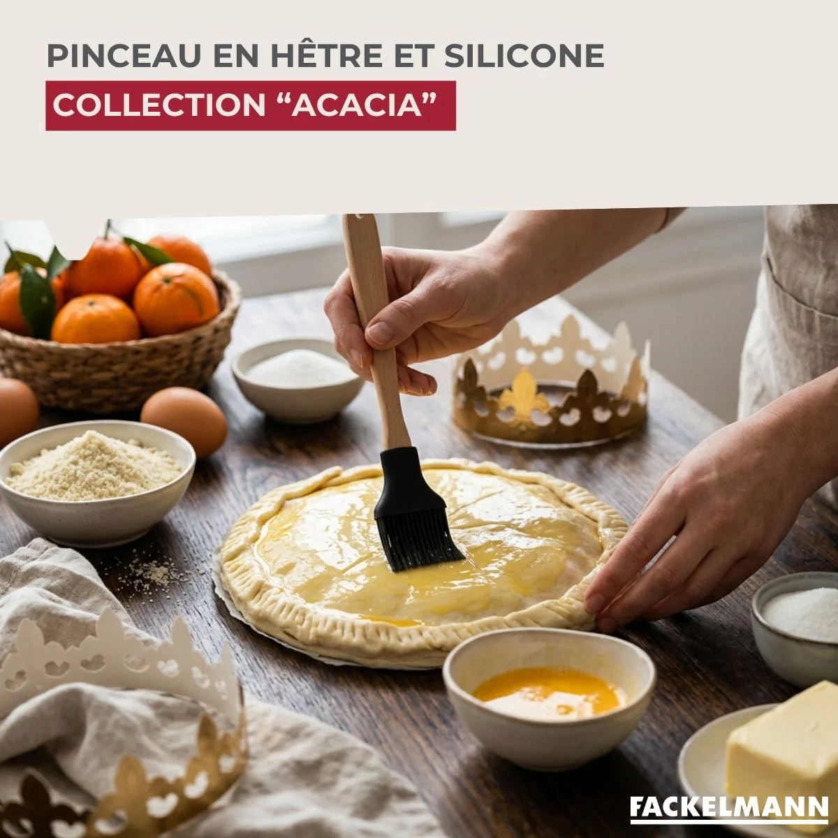 Pinceau de cuisine silicone 29 cm Fackelmann Acacia - Image 2