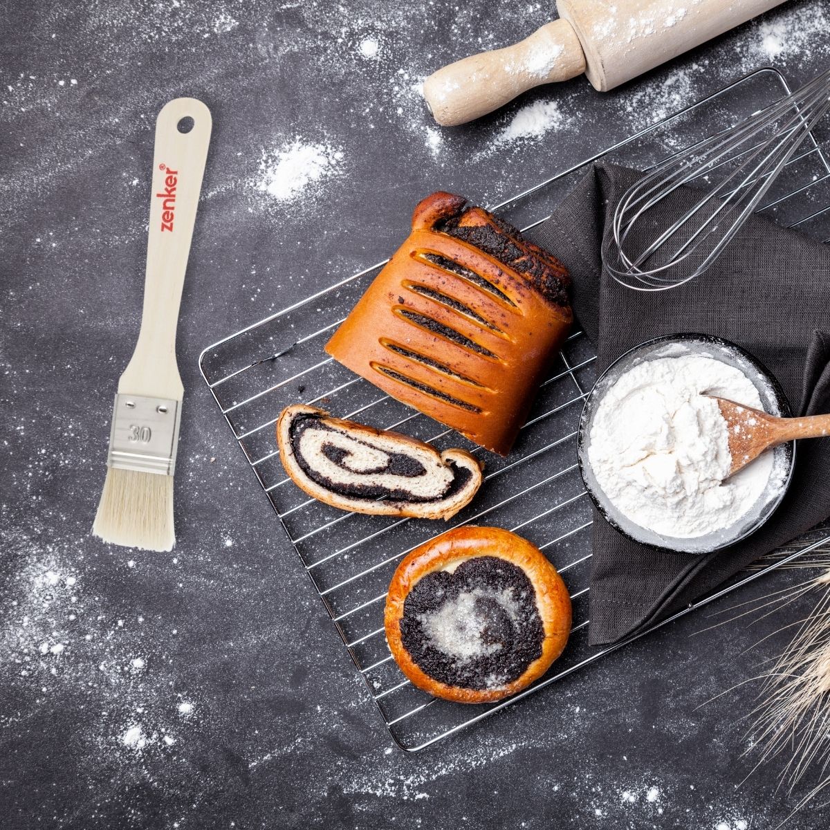 Pinceau de cuisine et de pâtisserie 19 cm en poils naturels Zenker - Image 2