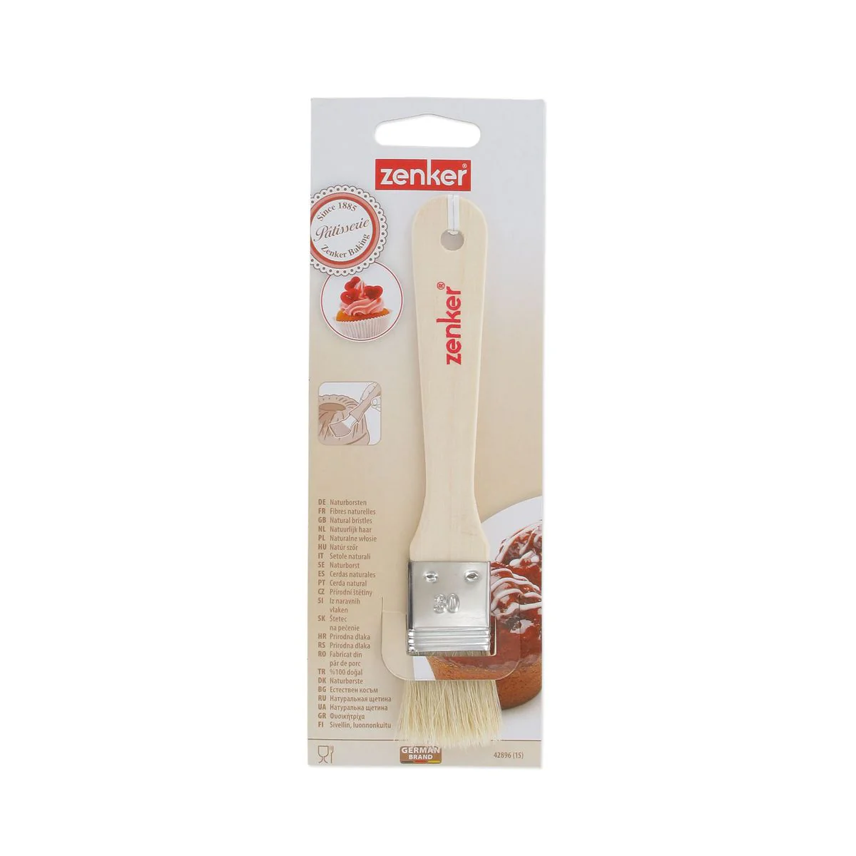 Pinceau de cuisine et de pâtisserie 19 cm en poils naturels Zenker - Image 5