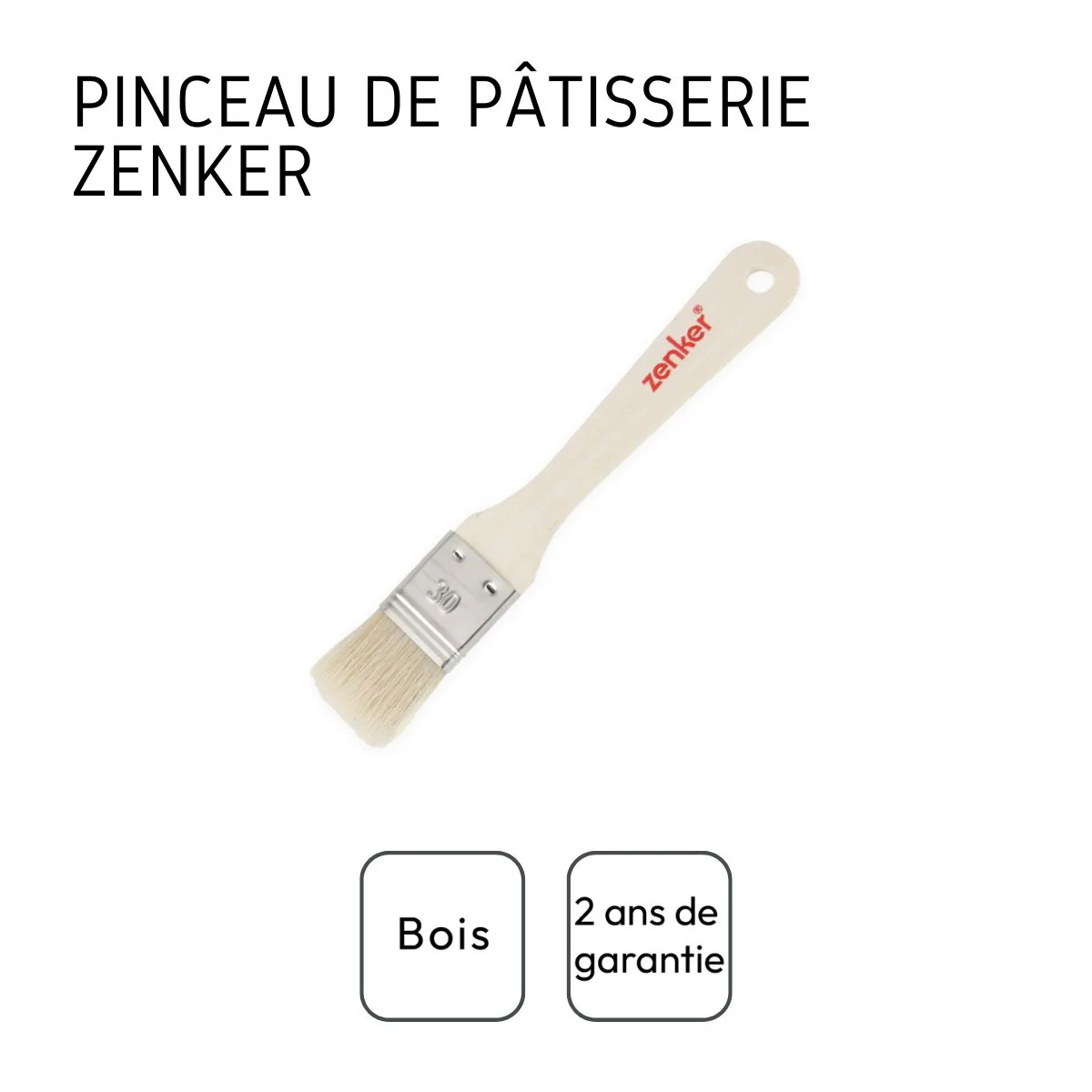 Pinceau de cuisine et de pâtisserie 18,5 cm en poils de porc Zenker Smart Pastry - Image 4