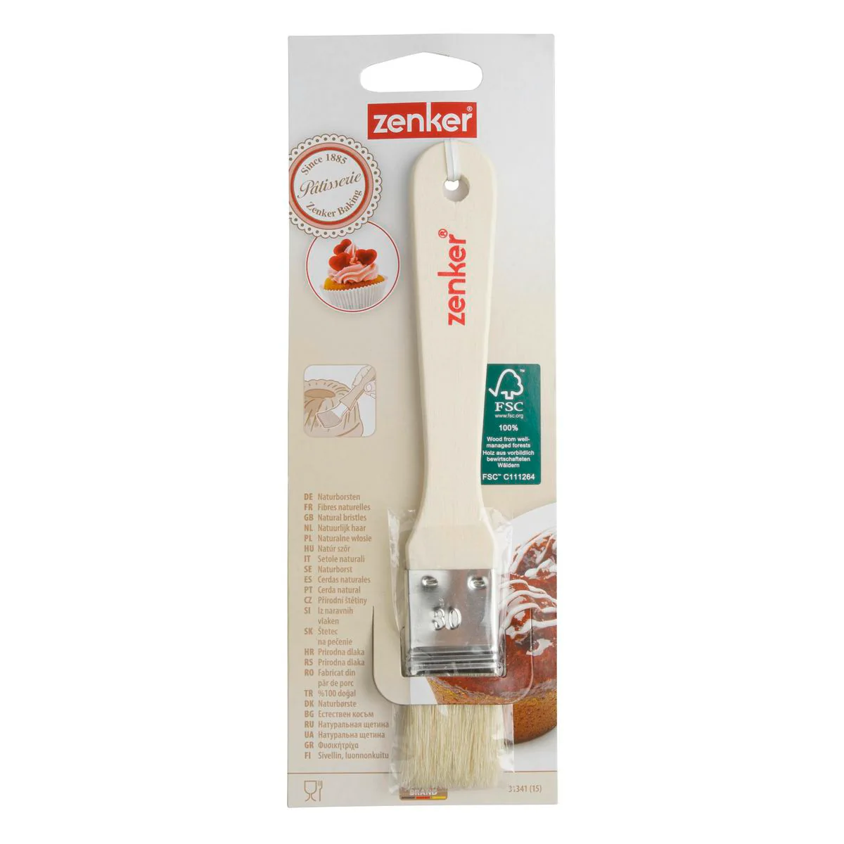 Pinceau de cuisine et de pâtisserie 18,5 cm en poils de porc Zenker Smart Pastry - Image 5