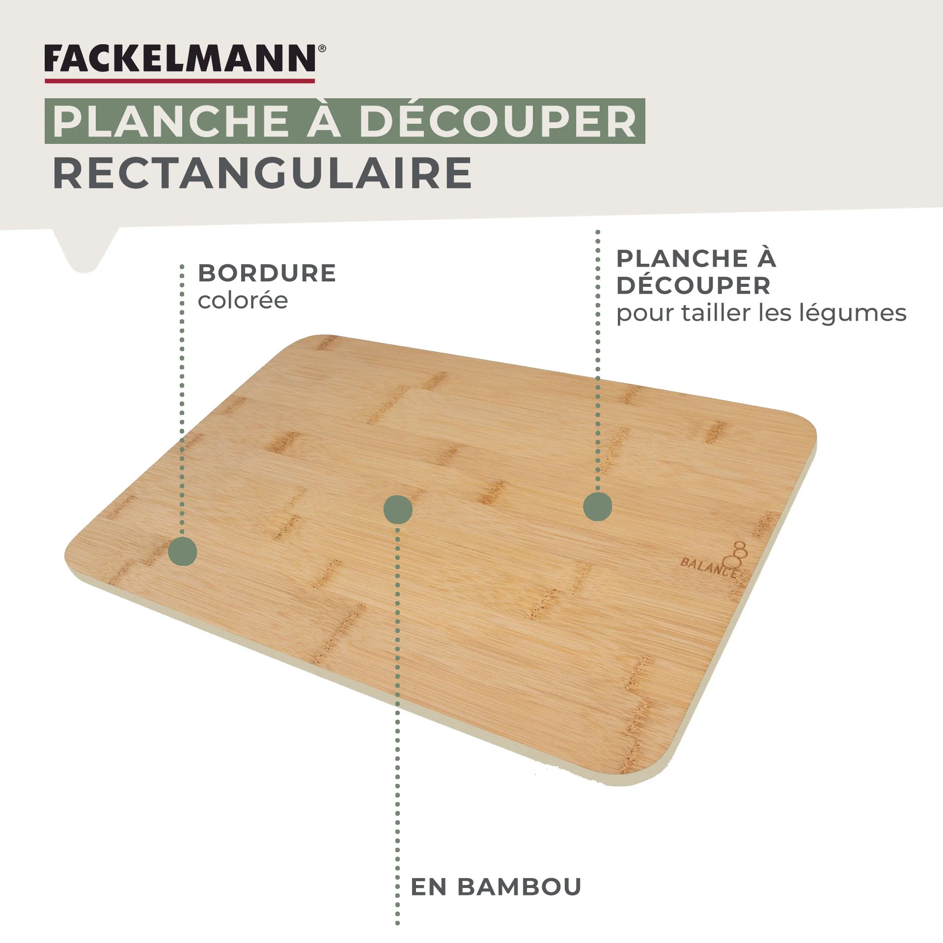 Planche à découper en bambou 40 x 26 cm Fackelmann Balance - Image 2