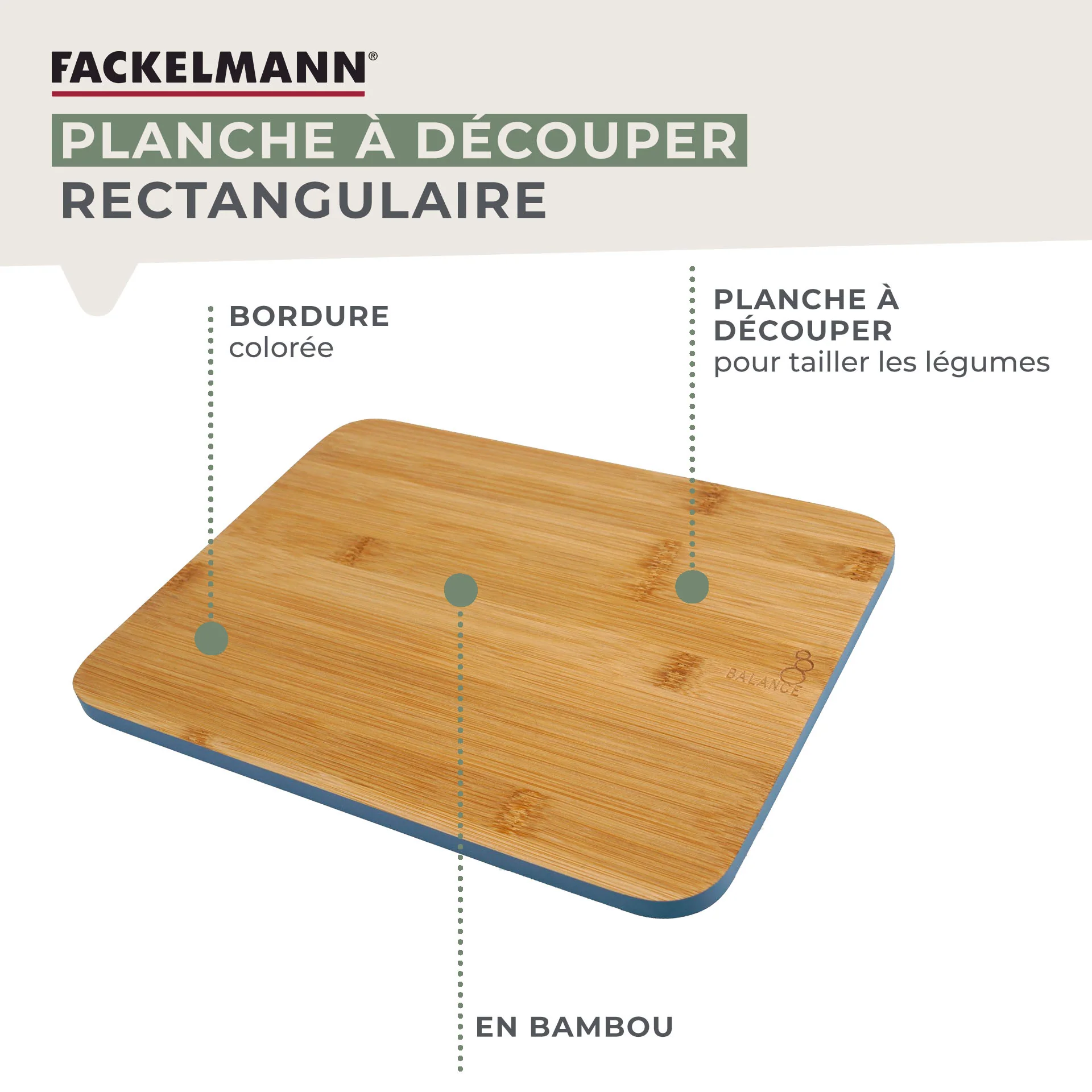 Planche à découper en bambou 30 x 23 cm Fackelmann Balance - Image 2