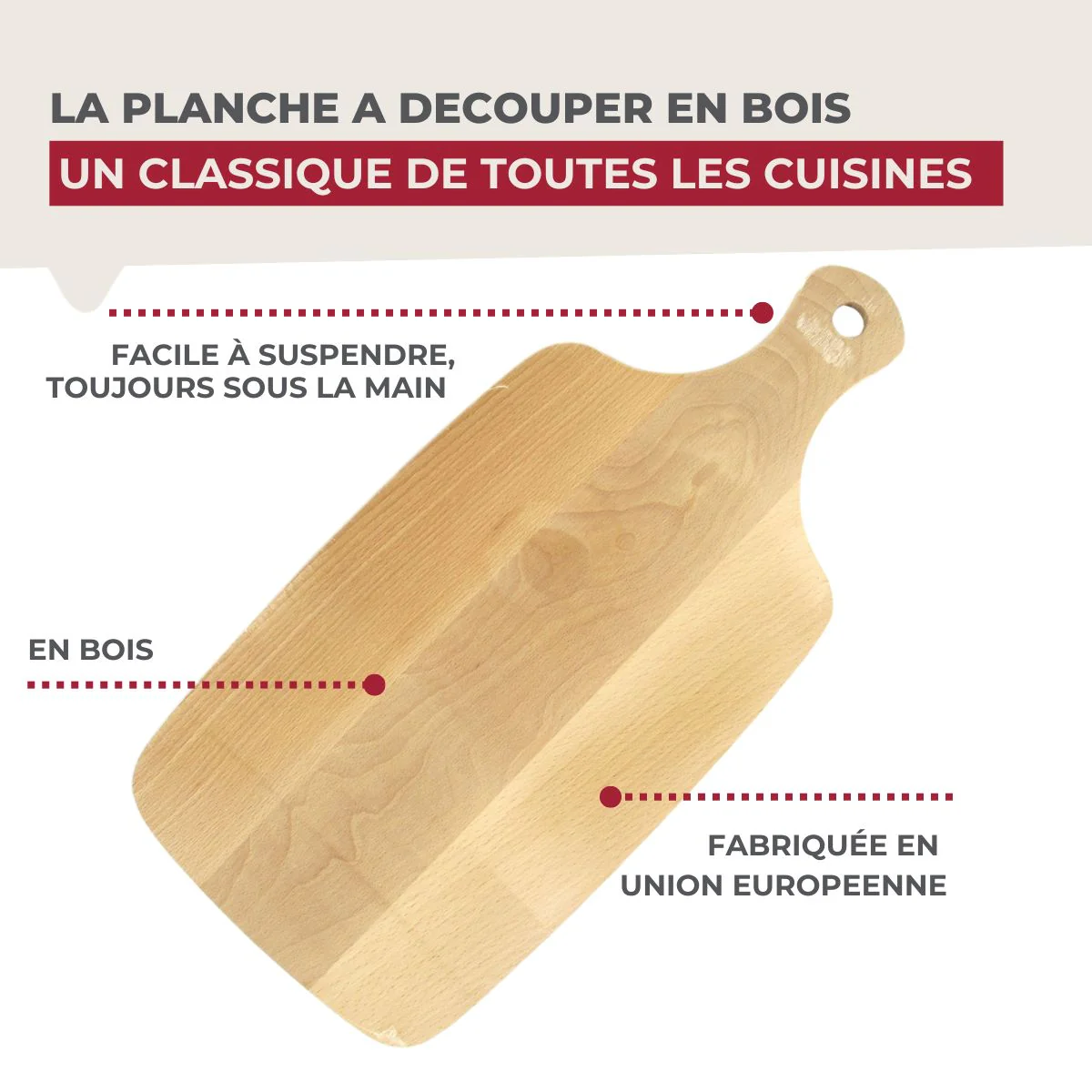 Planche à découper en bois 38 x 18 cm Fackelmann Wood Edition - Image 6