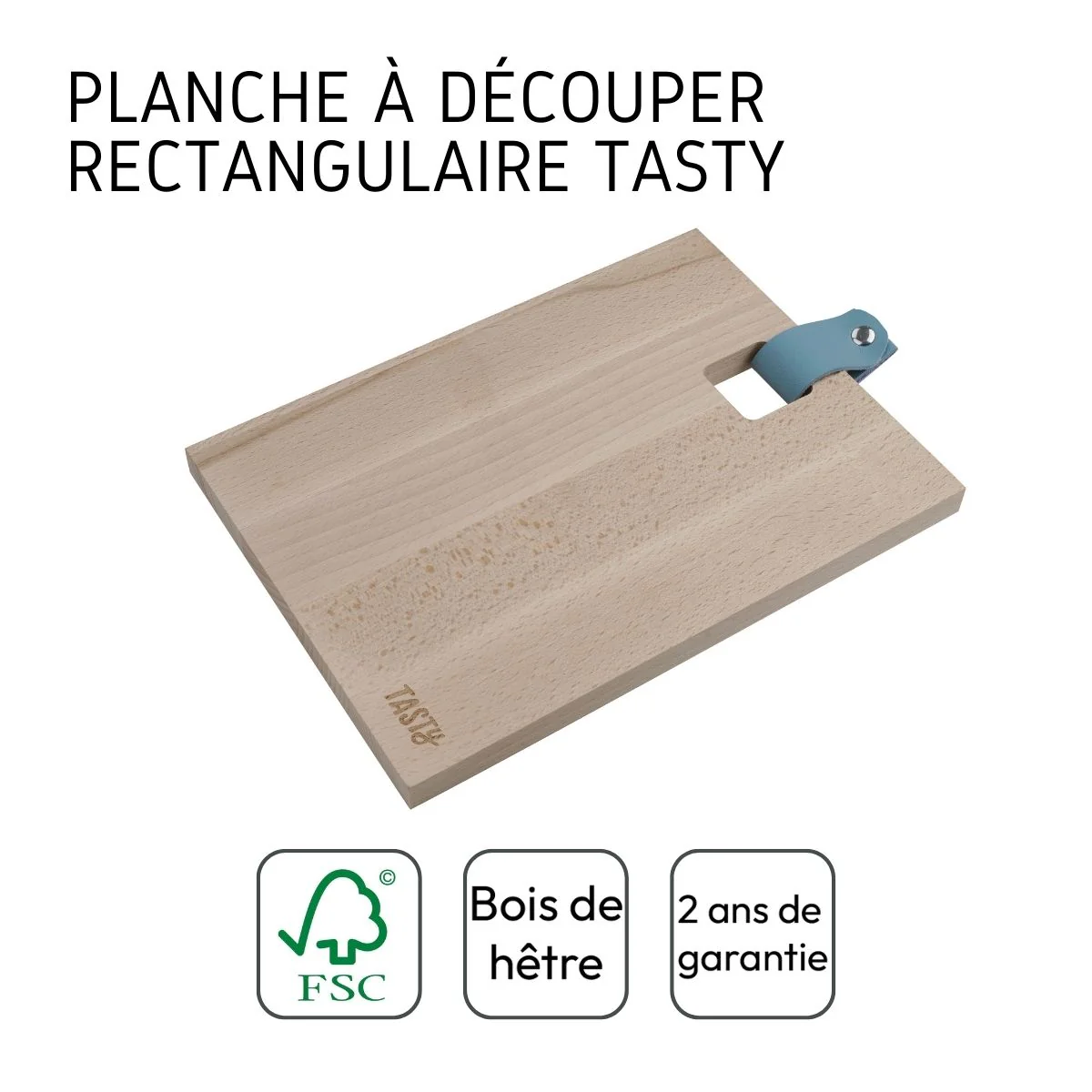 Planche à découper en bois rectangulaire 25 x 18 cm Tasty Green - Image 4