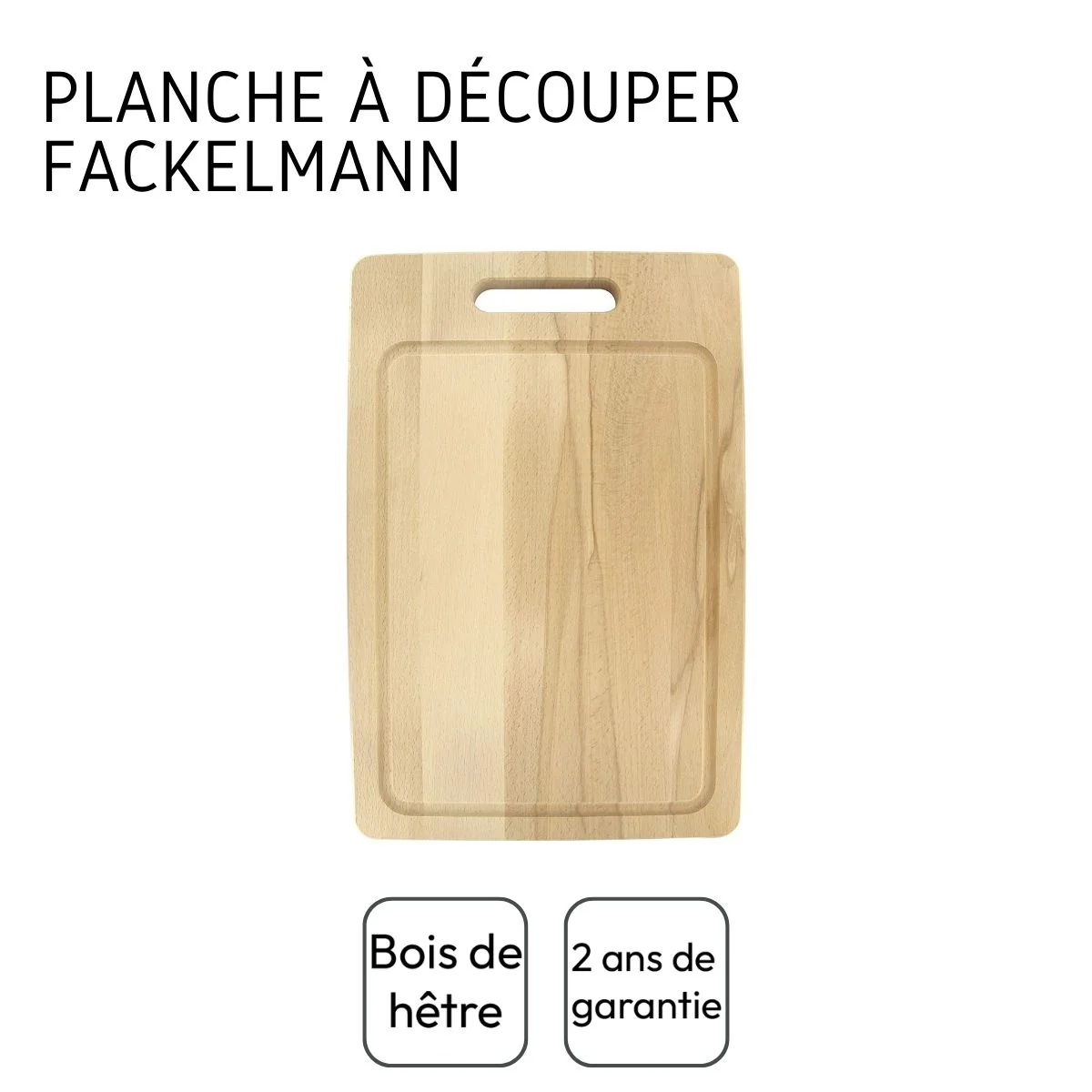 Planche à découper rectangulaire en bois 44 x 30 cm Fackelmann Wood Edition - Image 4