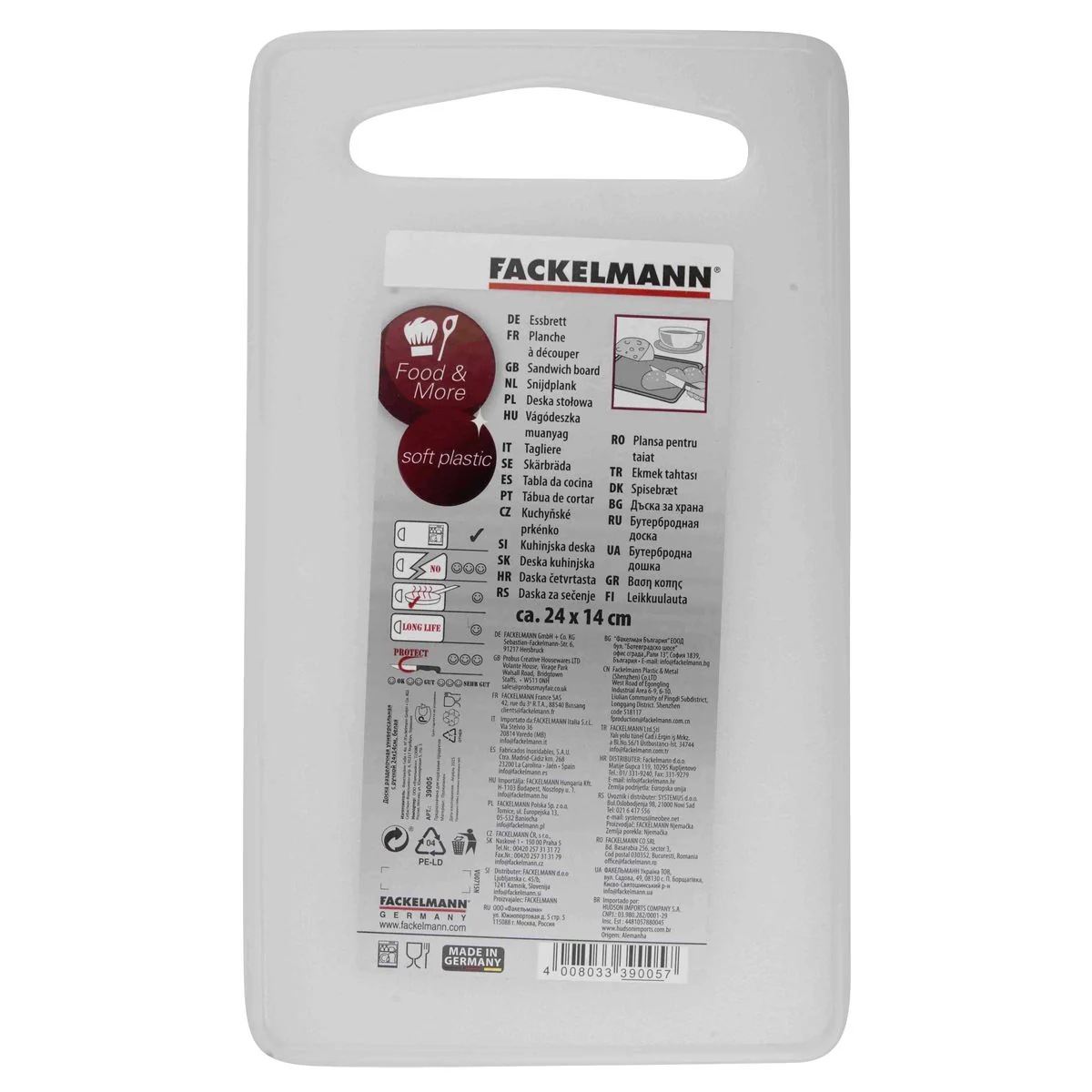 Planche à découper en plastique 24 x 14 cm Fackelmann - Image 2