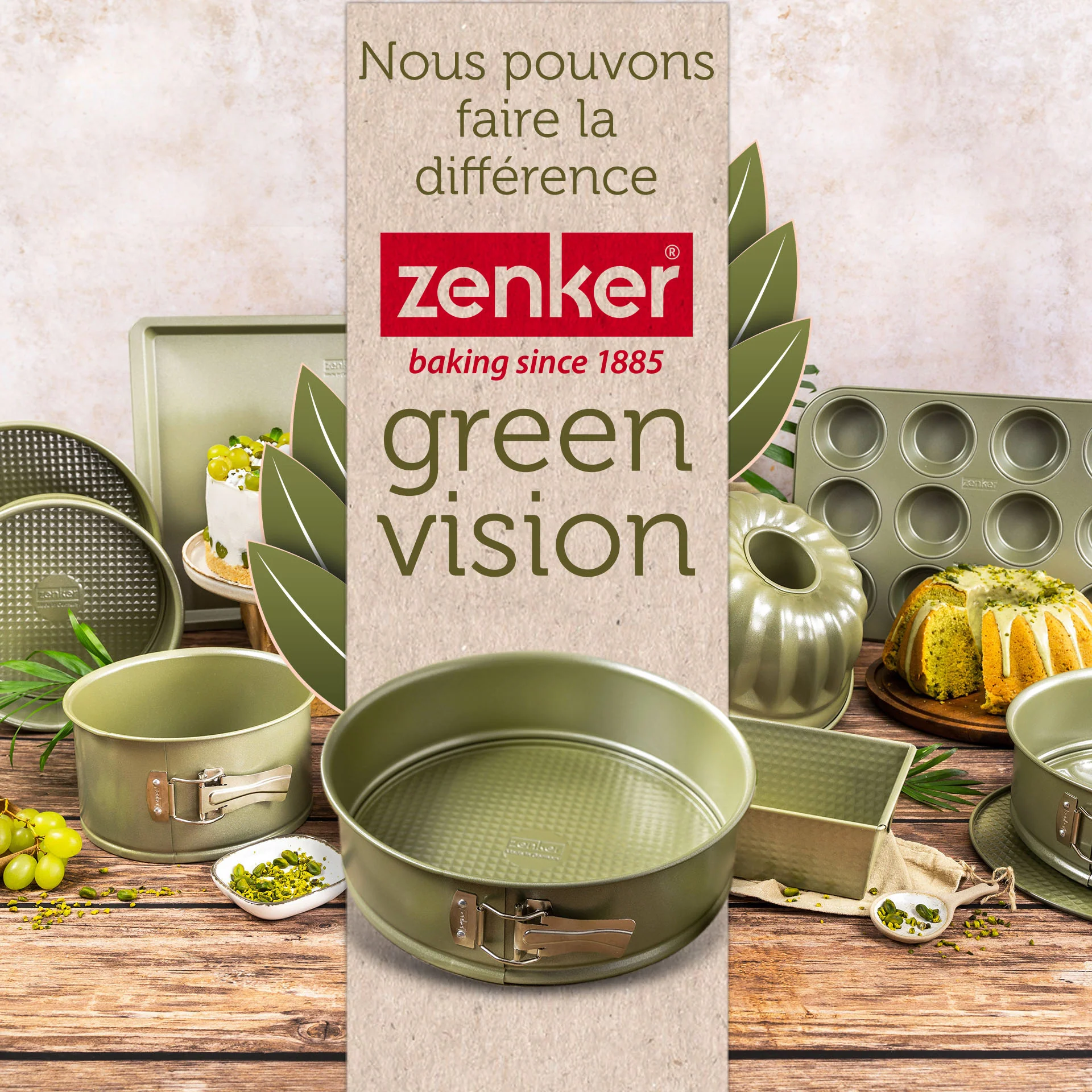 Plaque à pâtisserie 42 x 32 cm Zenker Green Vision - Image 7