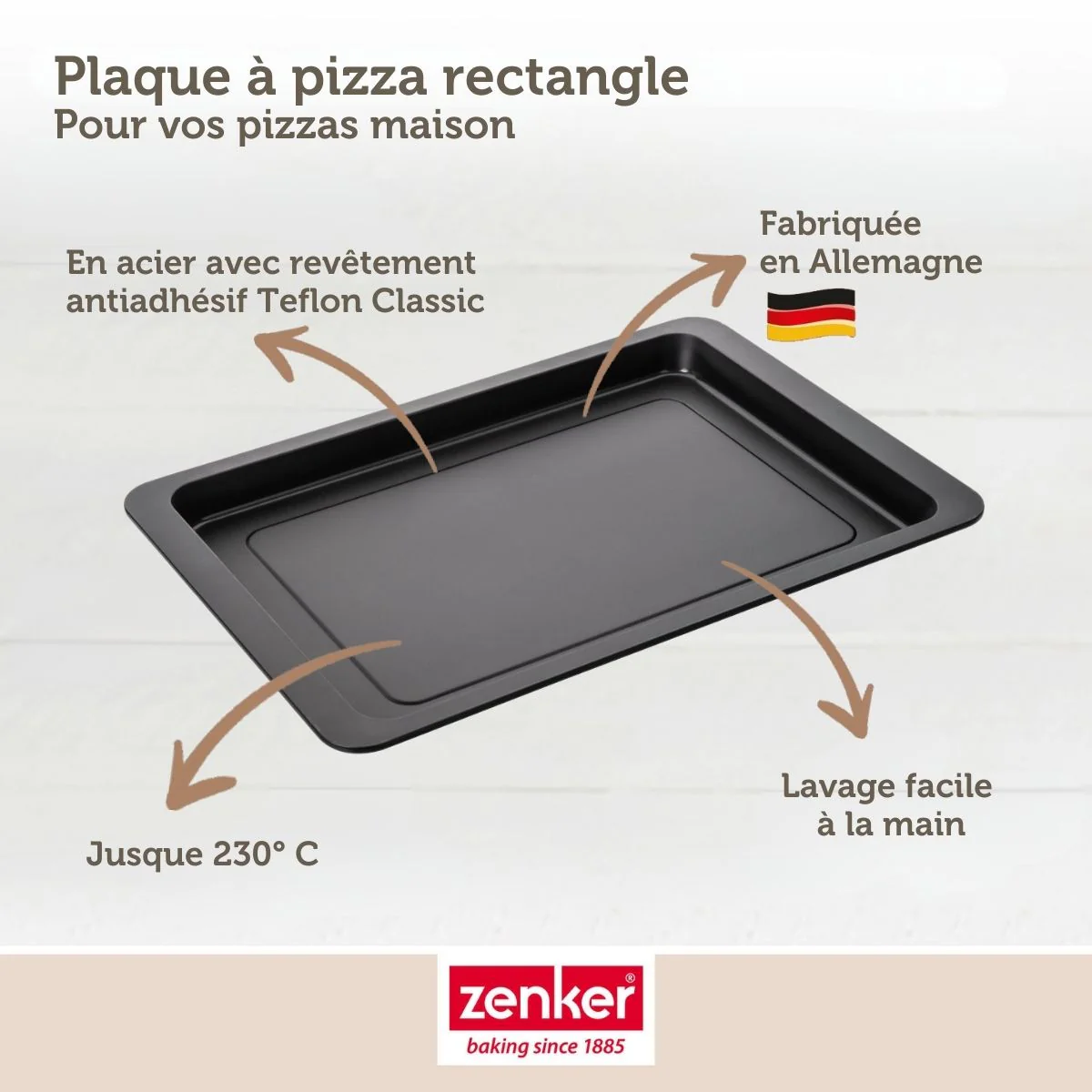Plaque à pizza rectangulaire 42 x 29 cm Zenker Spécial Countries - Image 3