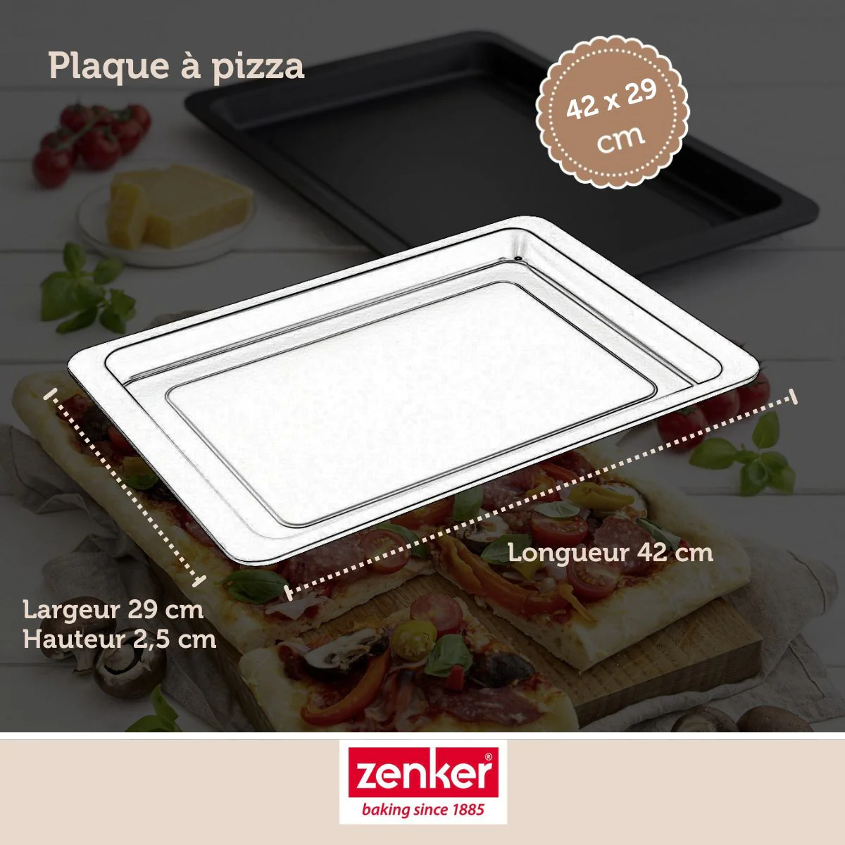 Plaque à pizza rectangulaire 42 x 29 cm Zenker Spécial Countries - Image 4