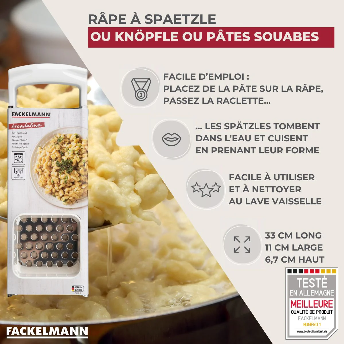 Plaque à spätzle 33 cm Fackelmann Handmade Tradition - Image 3