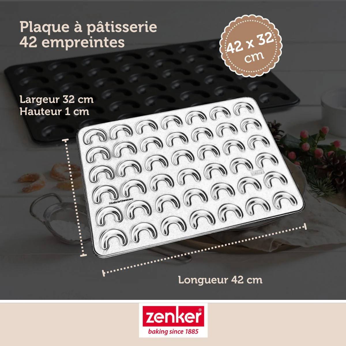 Moule pour vanille kipferl croissant vanille 42 x 32 cm Zenker Special Creative - Image 3