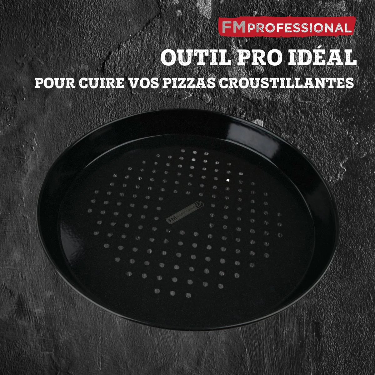 Plaque à pizza perforée ronde four et barbecue 32 cm FM Professional Barbecue - Image 4