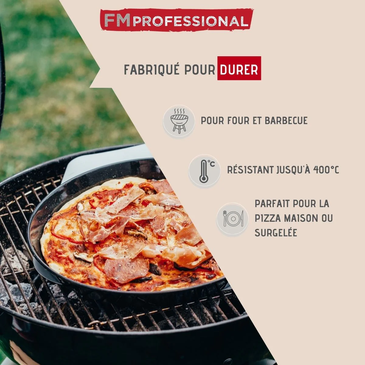 Plaque à pizza perforée ronde four et barbecue 32 cm FM Professional Barbecue - Image 9