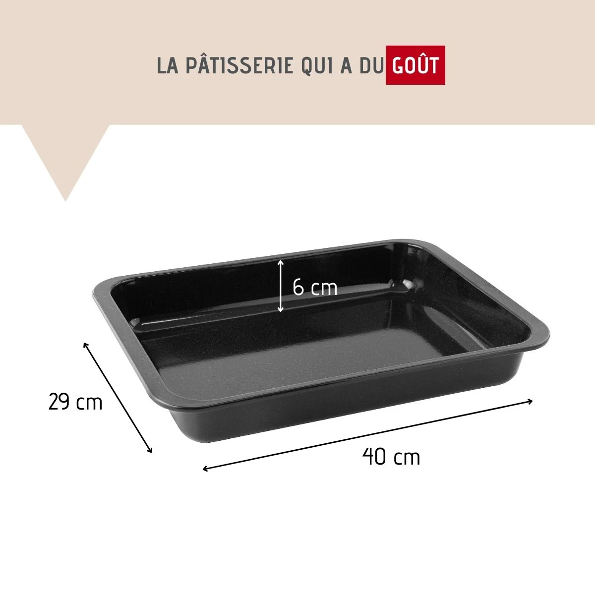 Plat à four XXL rectangle 40 x 29 cm en acier émaillé Zenker Spécial Cooking - Image 3