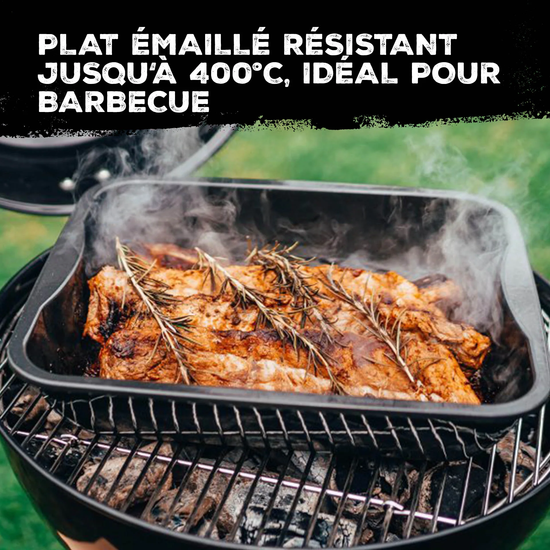 Plat à four en acier émaillé 40 x 34 cm FM Professional Barbecue - Image 4