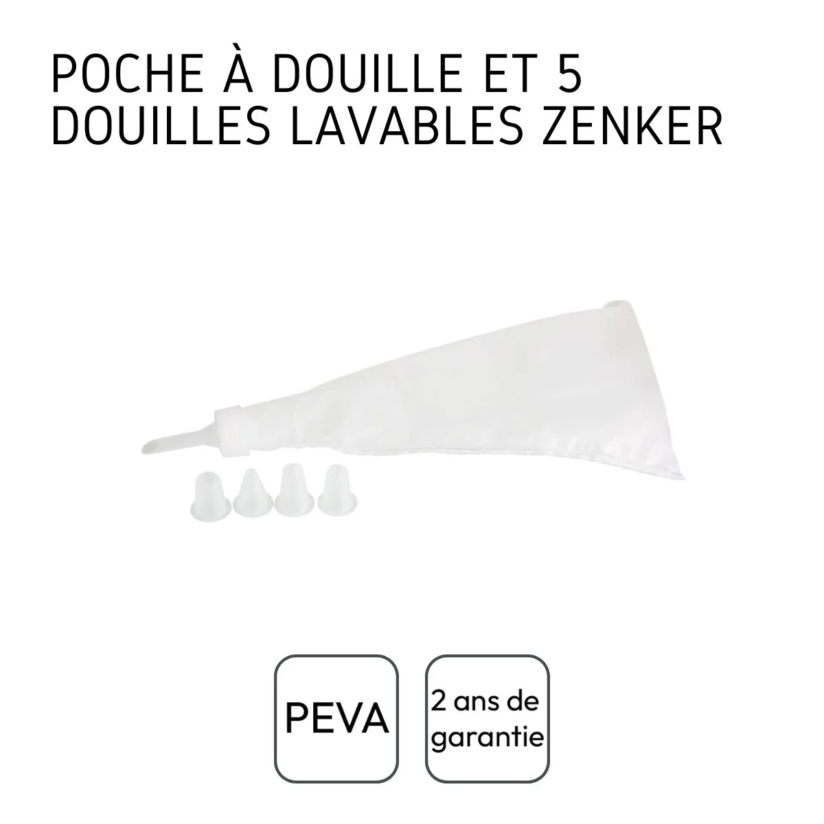Poche à douille et 5 embouts en plastique 28 cm Zenker Smart Pastry - Image 4