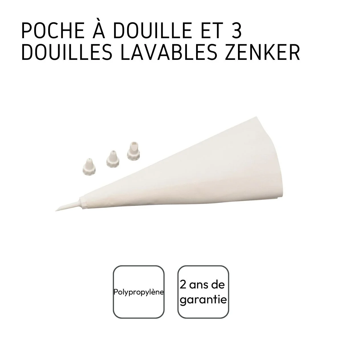 Poche à douille réemployable et 4 embouts plastique 31 cm Zenker Smart Pastry - Image 4