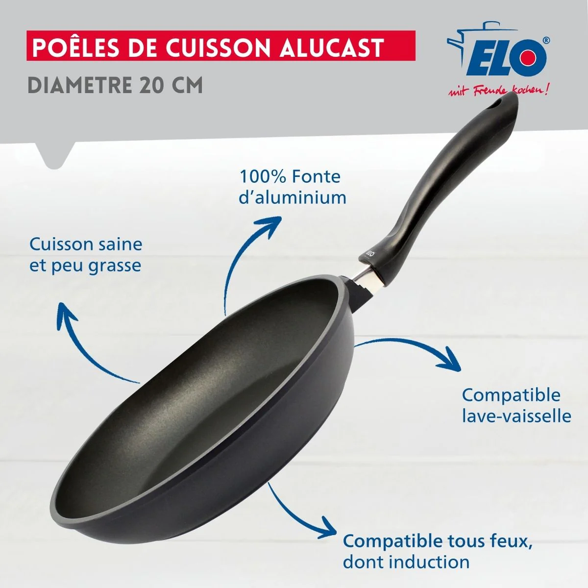 Poêle à frire 20 cm sans PFAS Elo Alucast - Image 3