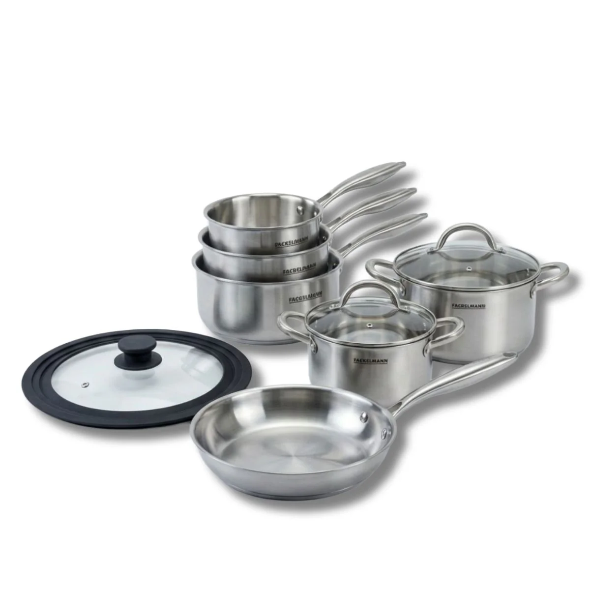 Batterie de cuisine avec 1 poêle 24 cm 3 casseroles 14/16/18 cm et 1 couvercle de cuisson universel sans PFAS Fackelmann Vita3 - Image 10
