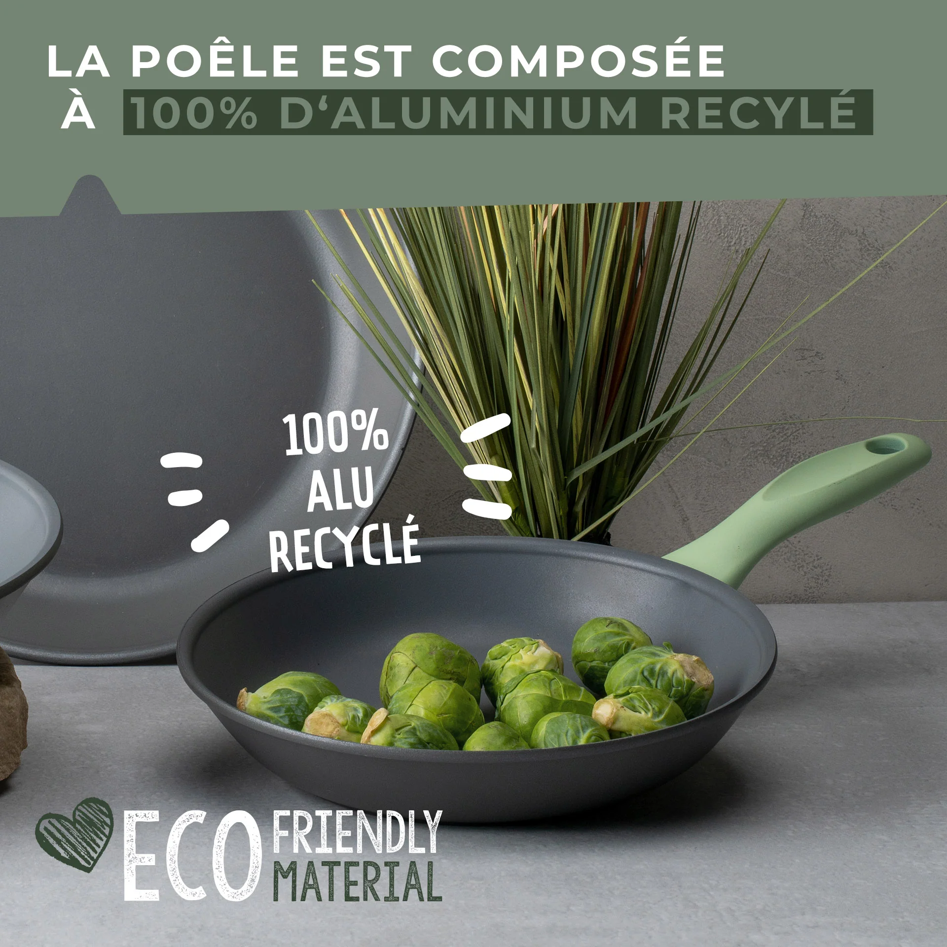 Poêle à frire et couvercle de cuisson de 20 cm de diamètre Fackelmann Ecolution - Image 4
