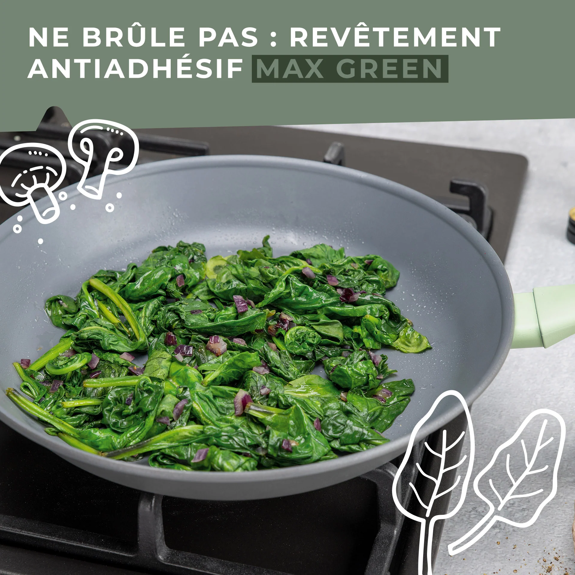Poêle à frire et couvercle de cuisson de 20 cm de diamètre Fackelmann Ecolution - Image 5
