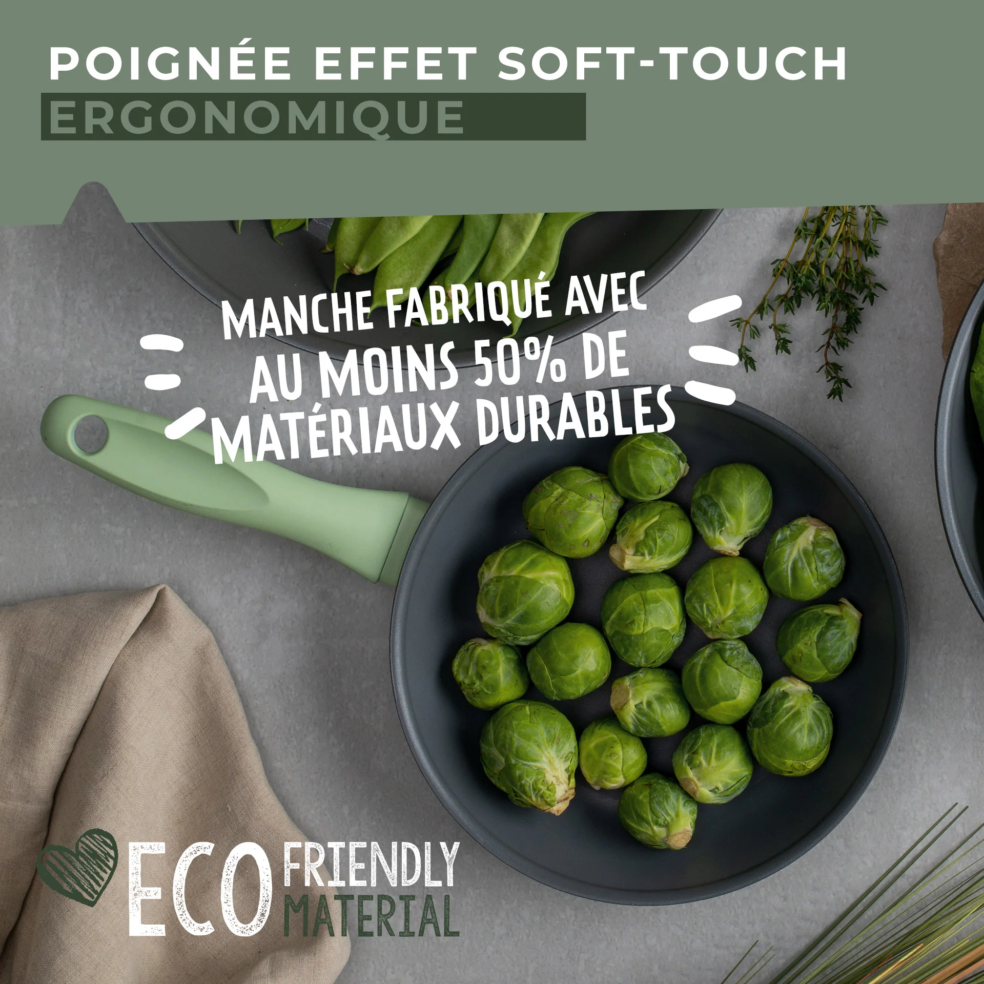 Poêle à frire et couvercle de cuisson de 20 cm de diamètre Fackelmann Ecolution - Image 7