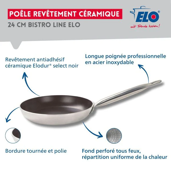 Poêle 24 cm céramique sans PFAS et son couvercle Elo - Image 3