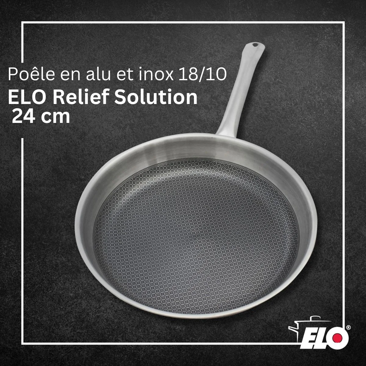 Poêle en acier inoxydable 18/10 24 cm Elo Relief Solution - Image 2