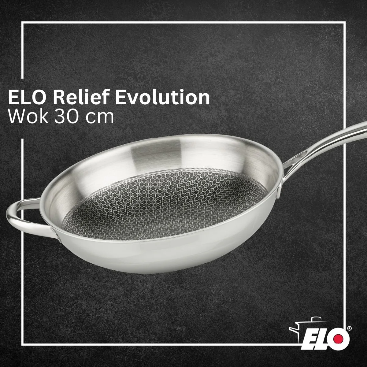 Poêle wok 30 cm en inox 18/10 Elo Relief Evolution - Image 2