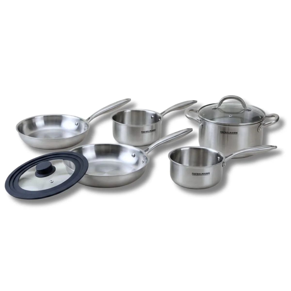 Batterie de cuisine avec 2 casseroles 16/18 cm et 1 faitout 20 cm avec 2 poêles 24/26 cm et 1 ustensiles de cuisine Fackelmann Vita3 - Image 10