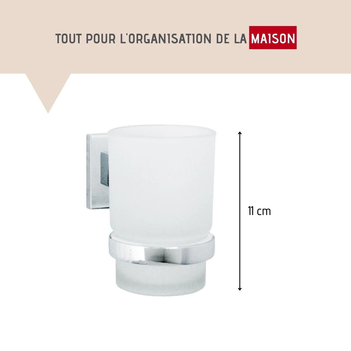 Porte brosse à dents mural gris chromé Fackelmann Mare - Image 3