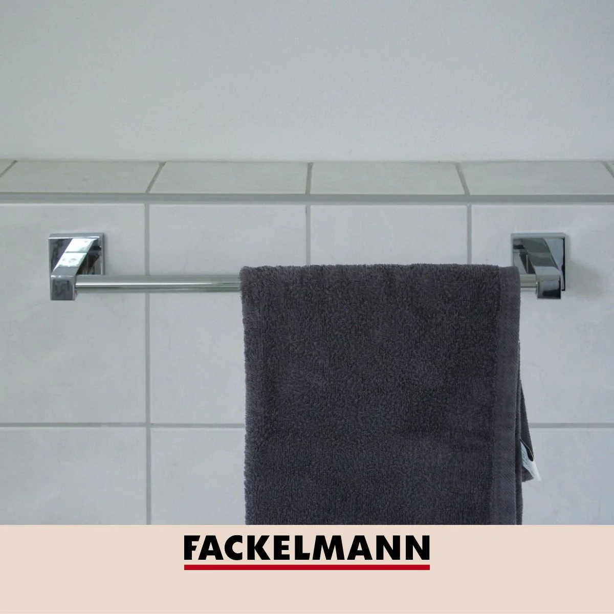 Porte serviette mural vertical gris chrome 49,5 x 5 x 7 cm Fackelmann Mare - Image 2