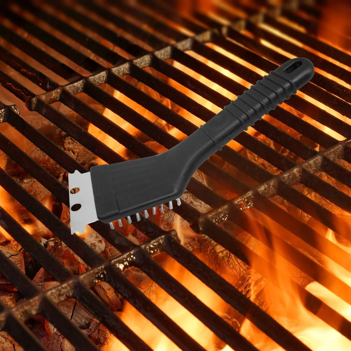 Racloir à plancha et brosse à barbecue 2 en 1 22 cm Fackelmann BBQ Edition - Image 2