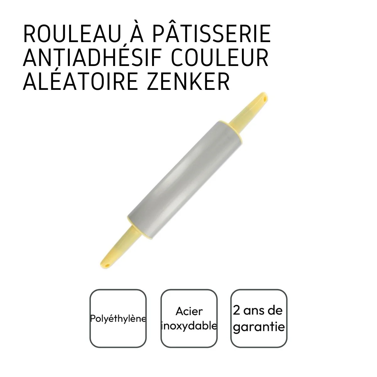 Rouleau à pâtisserie en métal antiadhésif 36 cm Zenker - Image 4