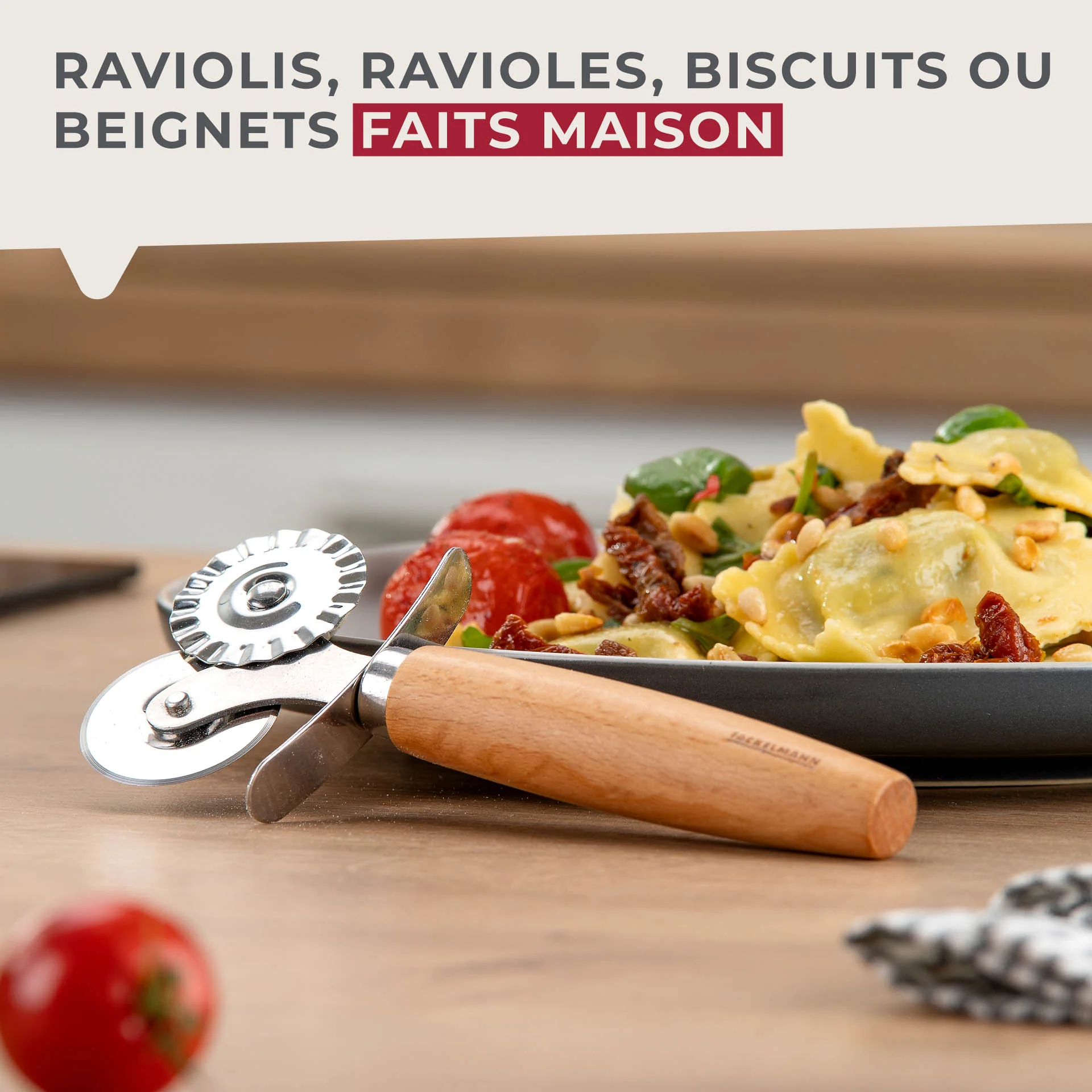 Roulette double embout pour pâtes fraiches 16 cm Fackelmann Pizza & Pasta - Image 4