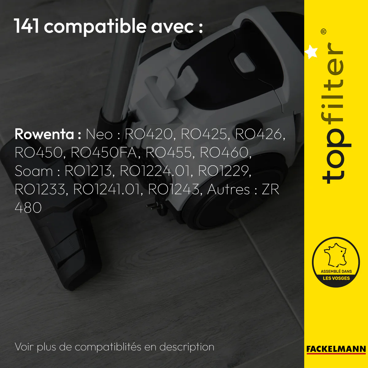 Lot de 4 sacs aspirateur Rowenta TopFilter Premium - Image 2