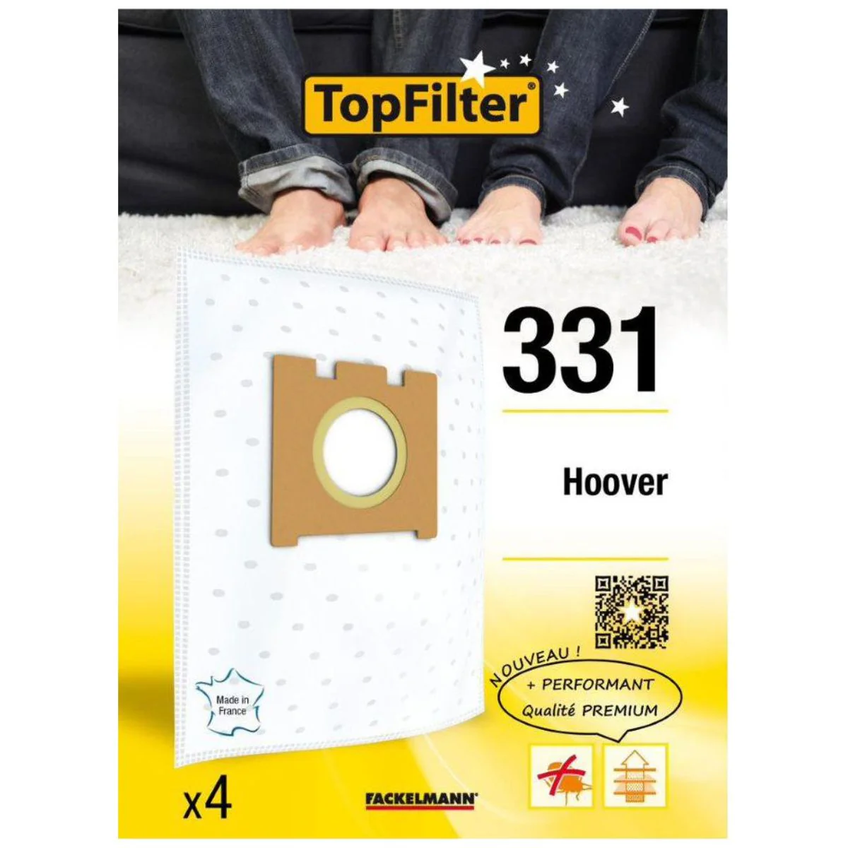 Lot de 4 sacs aspirateur pour Hoover TopFilter Premium - Image 9